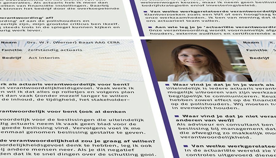 Actuarieel professionals over over verantwoordelijkheid in hun werk