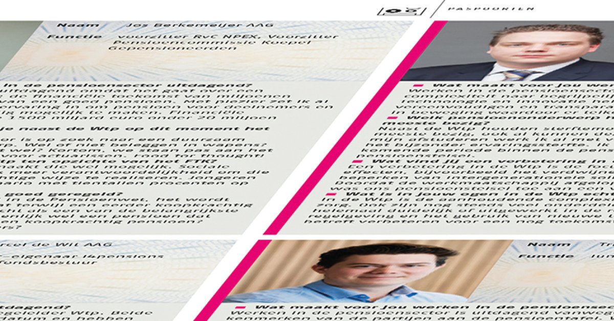 Paspoorten Vier actuarissen over hun werk binnen de pensioensector